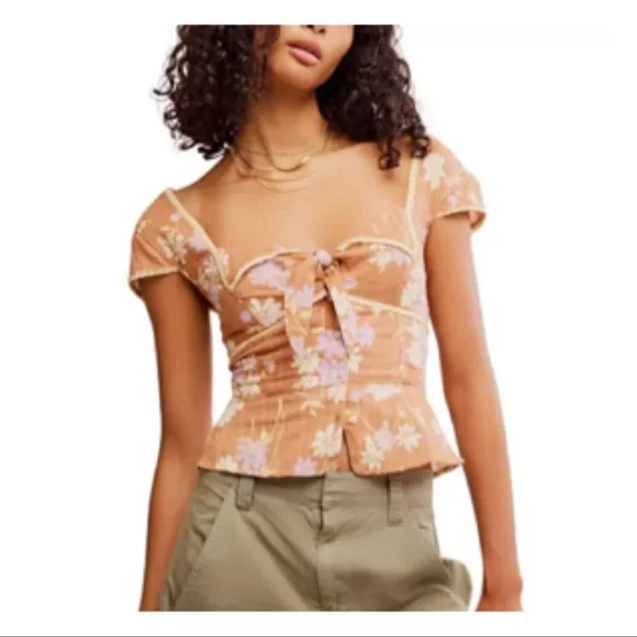 Free People CALL ME BABY BLOUSE SIZE MEDIUM - Picture 1 of 11